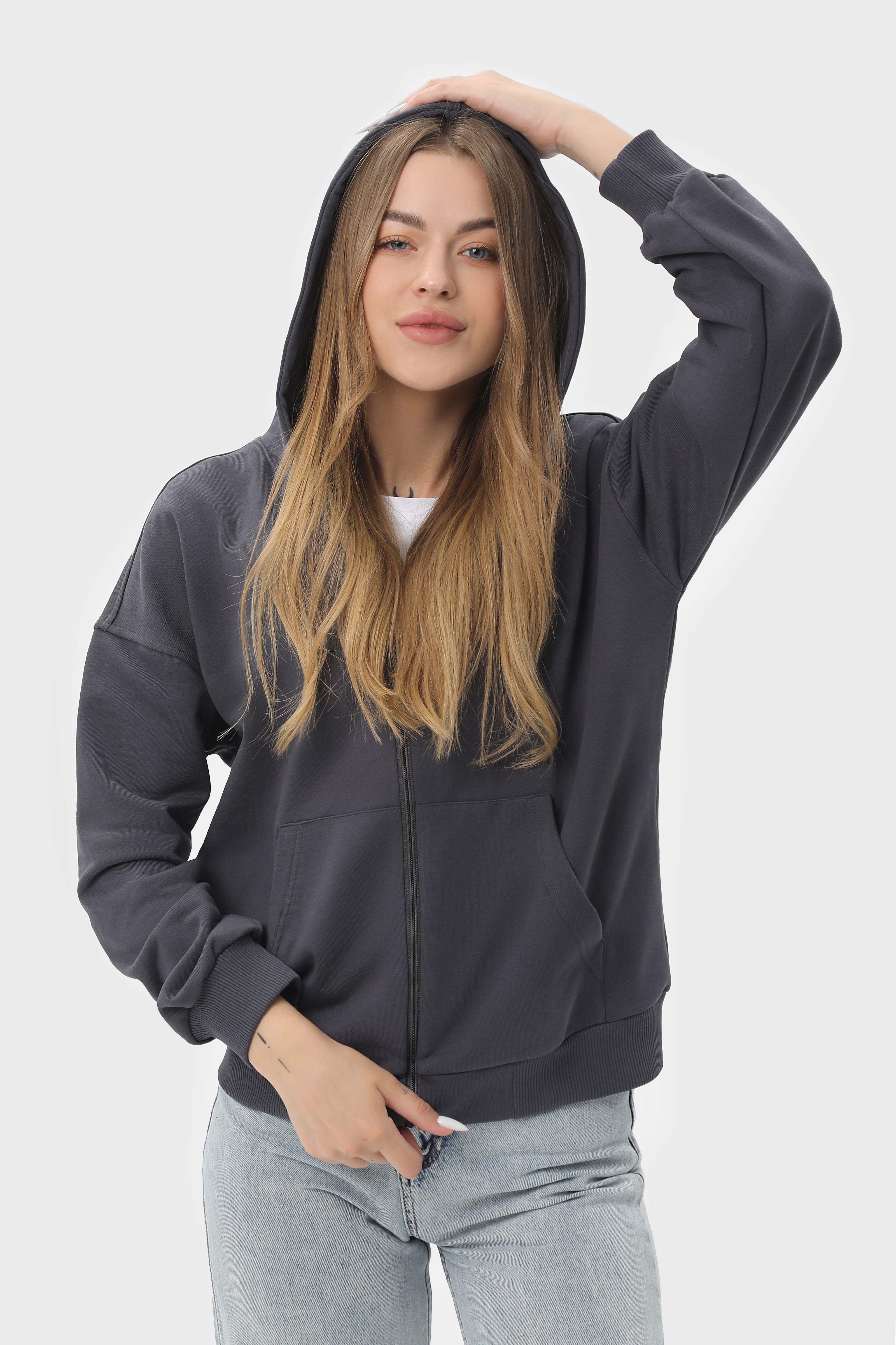 Худи на замке RAY LOSE U0409 UNISEX M Темно-серый - фото 7 Худи на замке RAY LOSE U0409 UNISEX M Темно-серый - фото 7