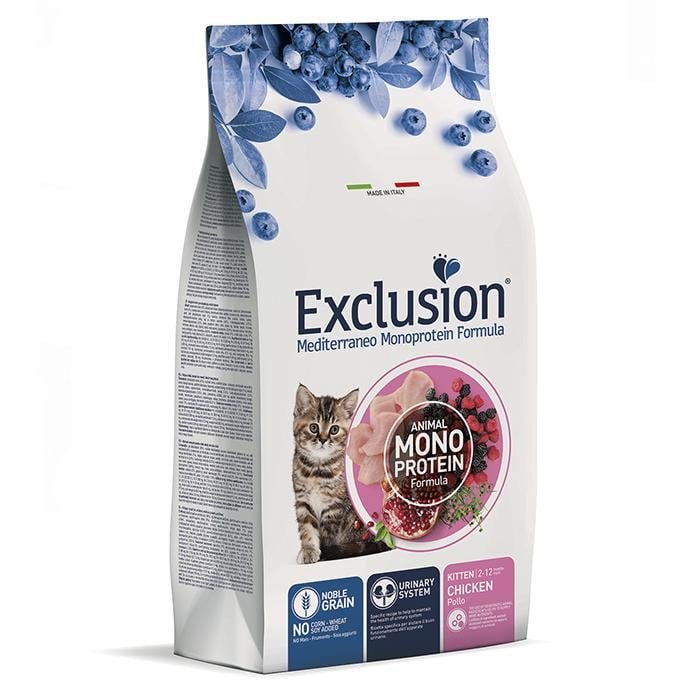 Корм сухий Exclusion Cat Kitten Chicken для кошенят 12 кг - фото 1 Корм сухий Exclusion Cat Kitten Chicken для кошенят 12 кг - фото 1