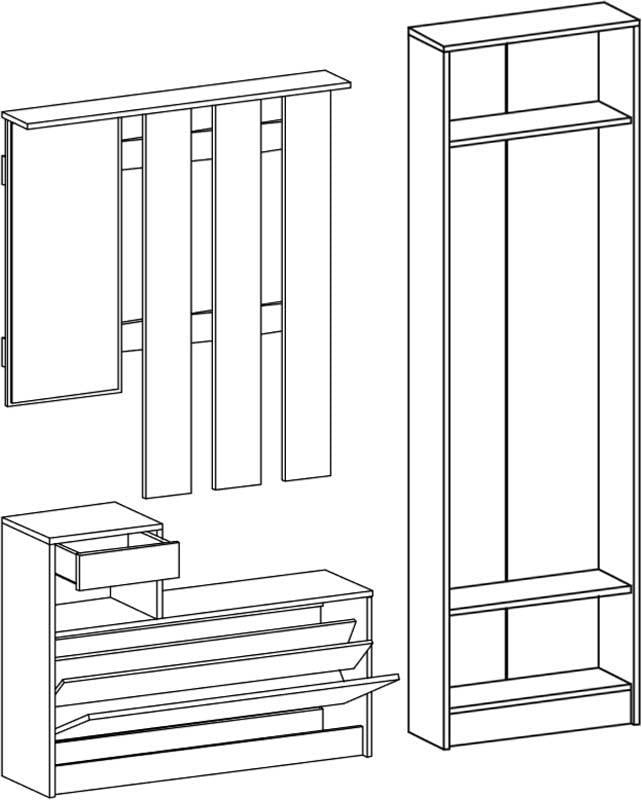 Прихожая со шкафом Мебель-Сервис Орион без подушки Дуб Барокко/Белый (28857451) - фото 3