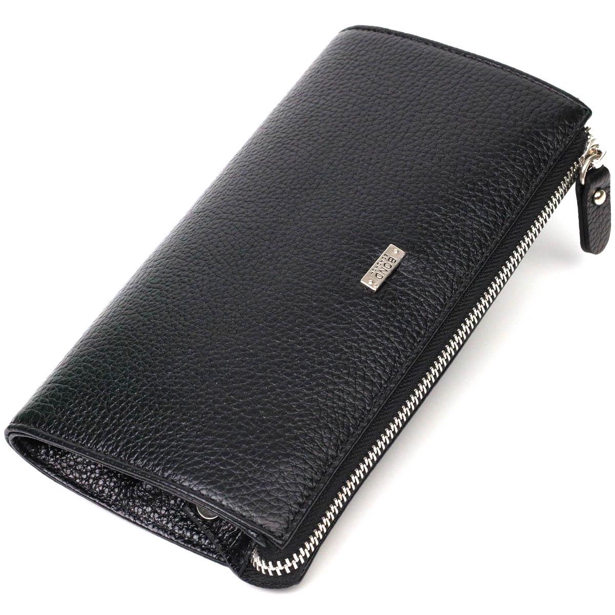 Клатч мужской Bond-Wallet 22050 из натуральной кожи флотар Черный