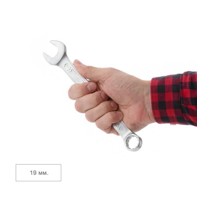 Ключ комбінований Intertool XT-1019 CrV покриття сатин-хром PROF DIN3113 19 мм - фото 4