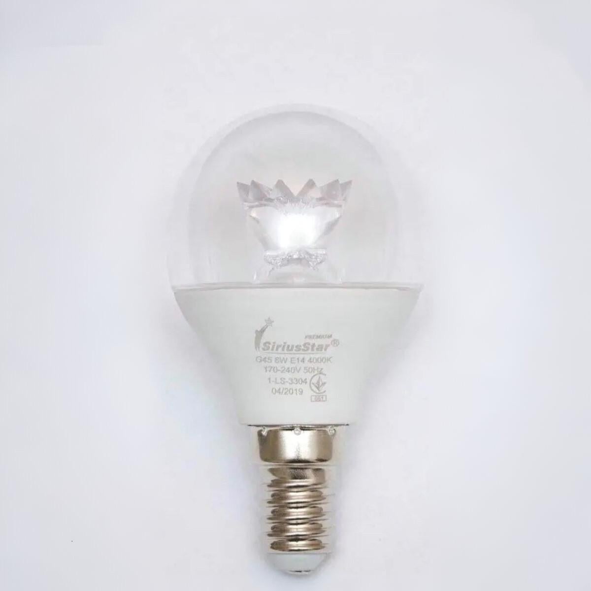 Светодиодная лампа SiriusStar crystal 6W G45 4000K E14 Белый (3304) Светодиодная лампа SiriusStar crystal 6W G45 4000K E14 Белый (3304)