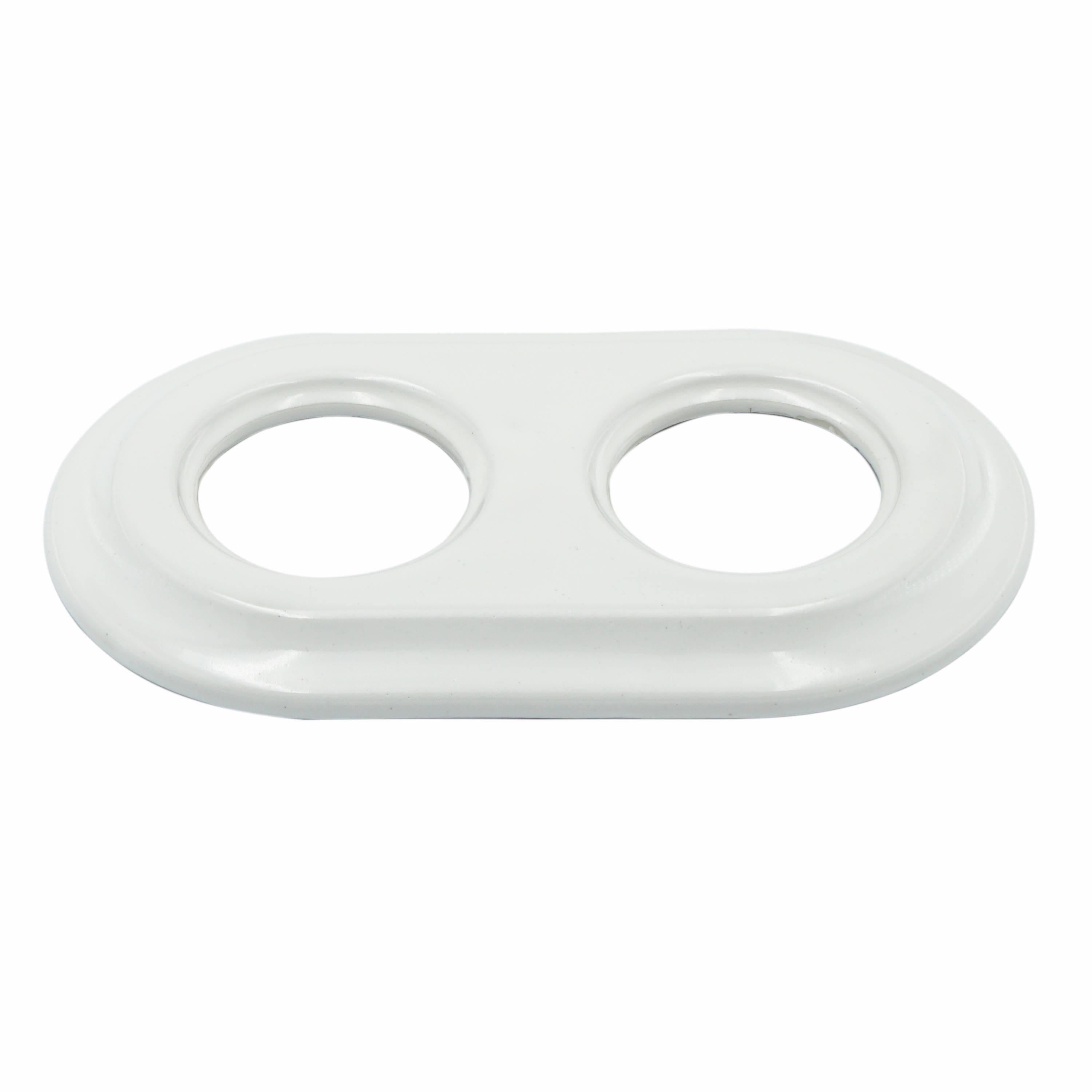 Рамка керамическая Keruida на 2 поста для скрытого монтажа Белый