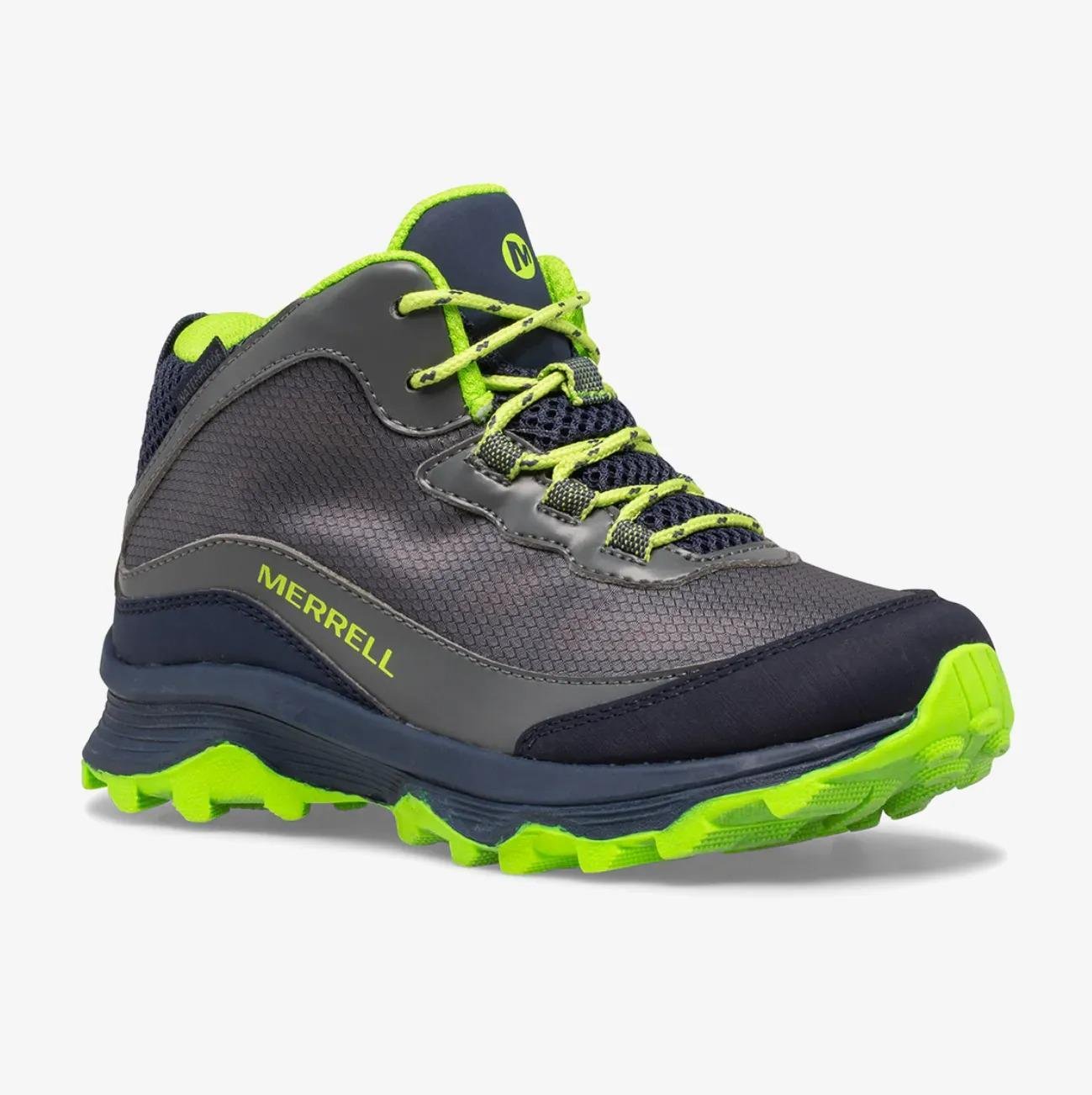 Ботинки детские зимние MERRELL Moab Speed Mid Waterproof р. 34/3/22,5 см Navy/Grey/Lime (20495316) - фото 2