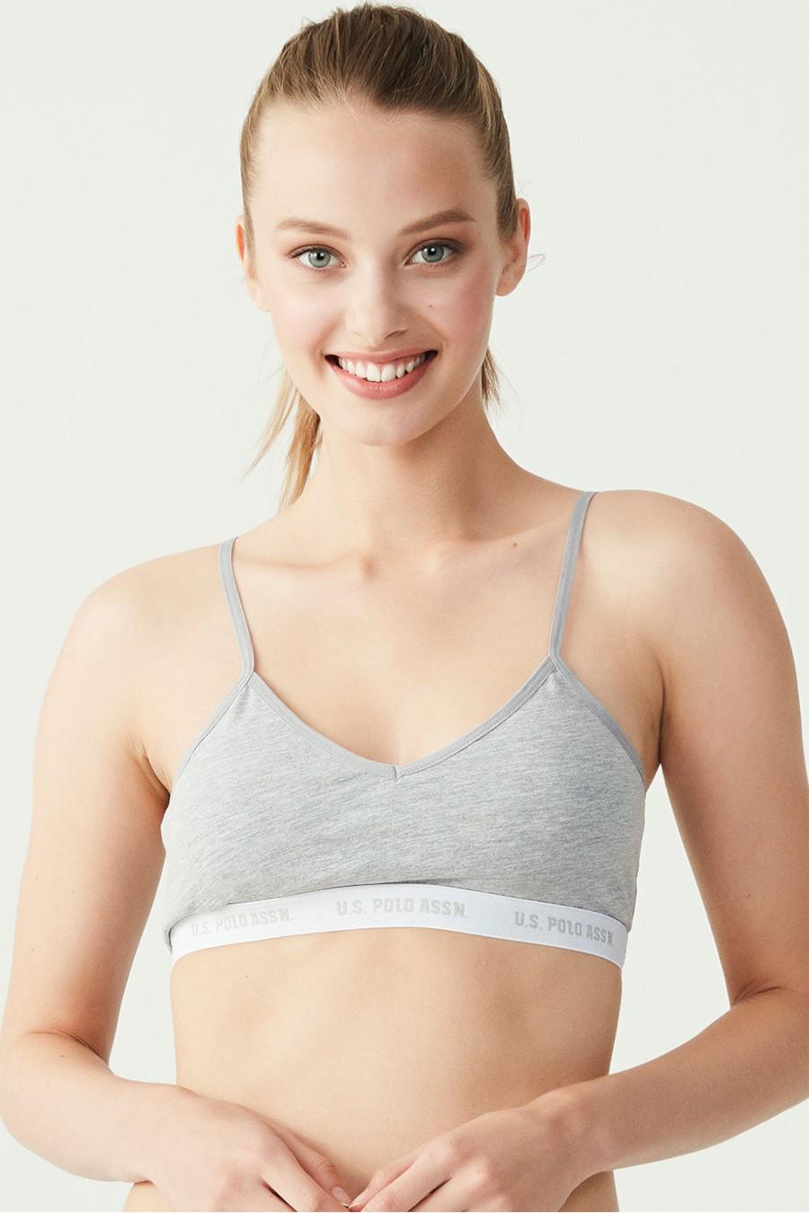 Топ с мягкой чашкой U.S. Polo ASSN 75B Серый (67874)