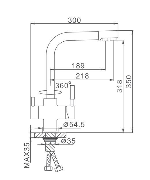 Змішувач для кухні Frap H52 F4352-6 на дві води Чорний - фото 2 Змішувач для кухні Frap H52 F4352-6 на дві води Чорний - фото 2