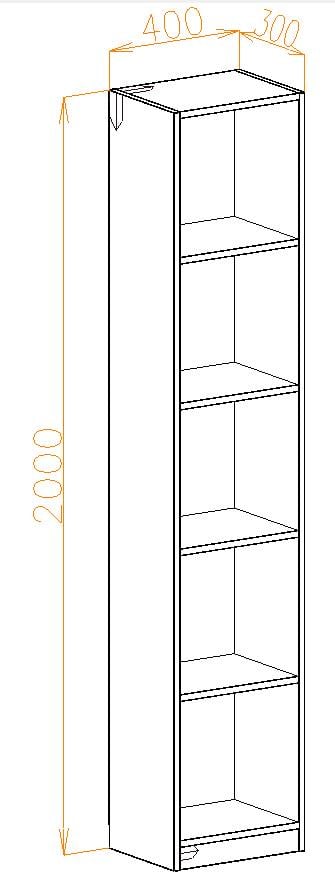 Стелаж напольный MEBLIBUD MODERN 200х40х30 см Дуб сонома - фото 5 Стелаж напольный MEBLIBUD MODERN 200х40х30 см Дуб сонома - фото 5