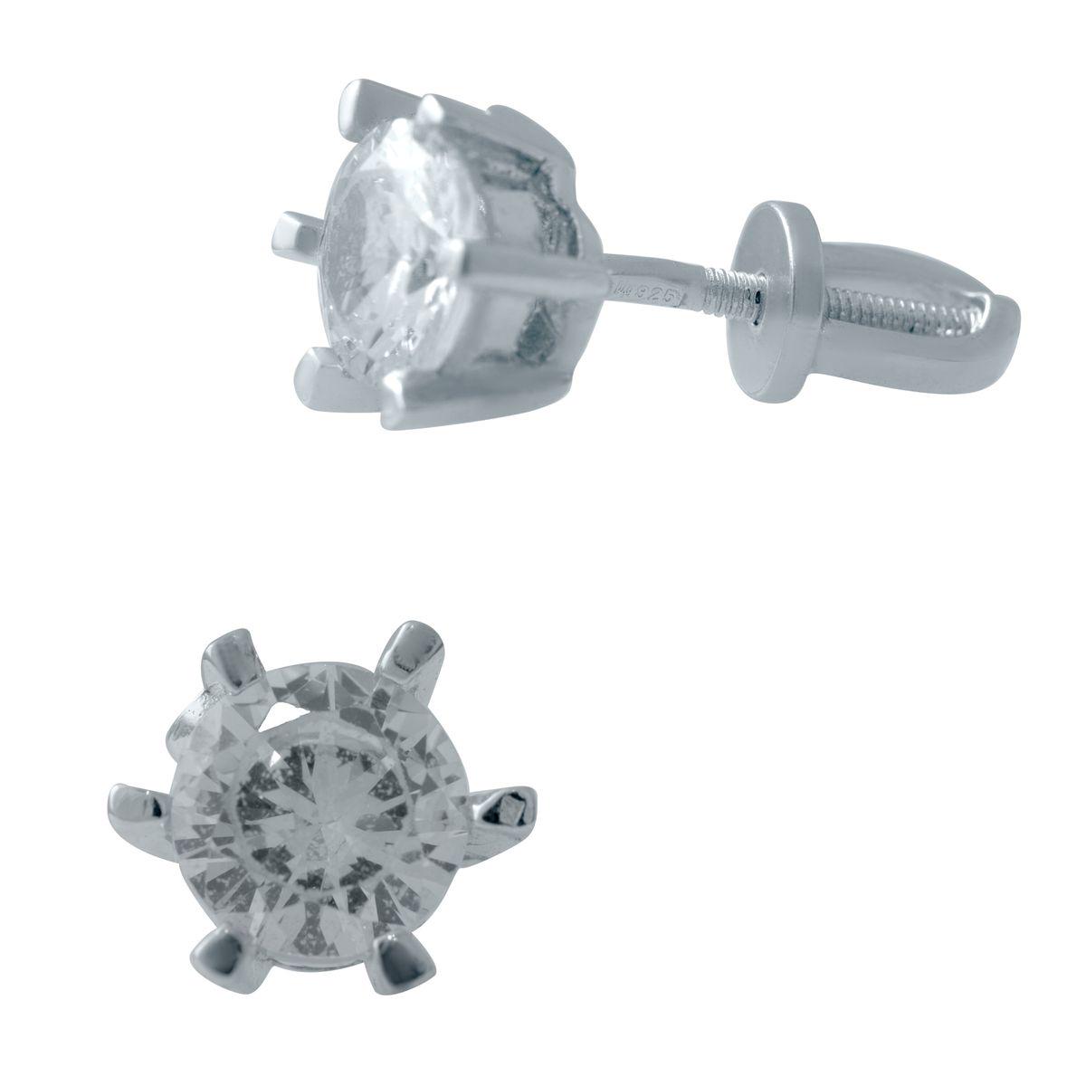 Серебряные серьги с фианитами (2036401)