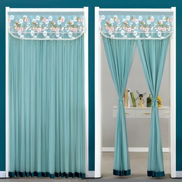 Штора Двухслойная антимоскитная C00883-2 обеспечивающая эффективную защиту от насекомых Бирюзовый - фото 4