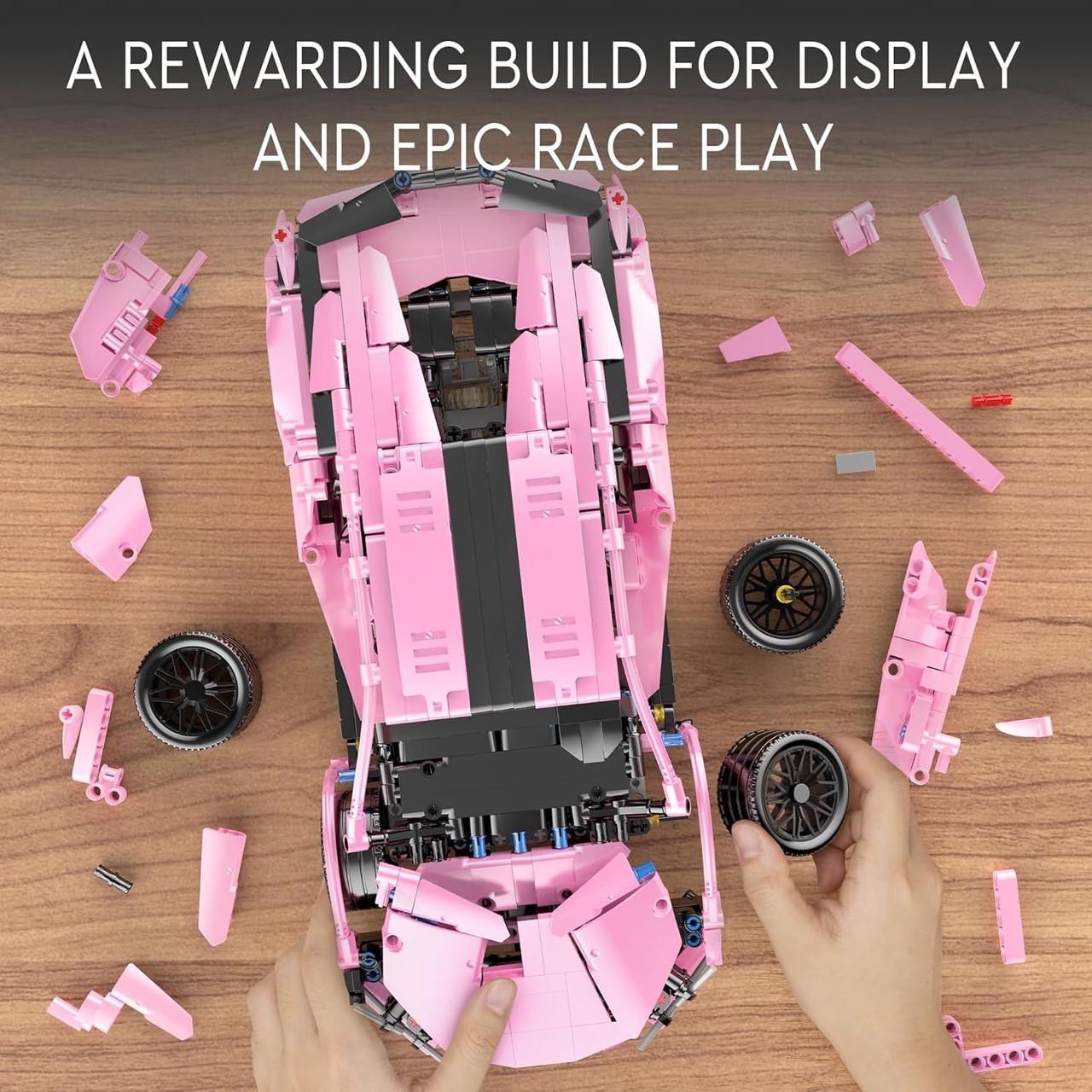 Конструктор автомобильный Lamborghini Sian 1316 дет. Розовый - фото 5
