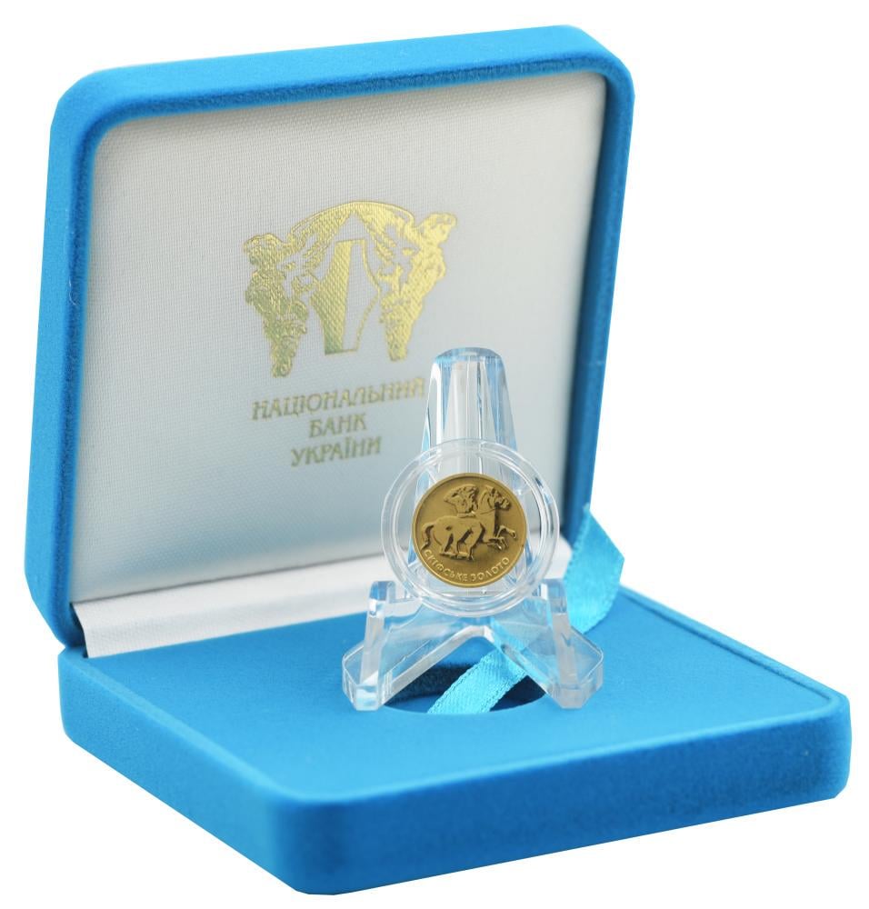 Монета Украина 2 гривны 2005 Золото Proof Скифское золото Всадник Au 999,9 1,24 г Без сертификата (М23273) Монета Украина 2 гривны 2005 Золото Proof Скифское золото Всадник Au 999,9 1,24 г Без сертификата (М23273)