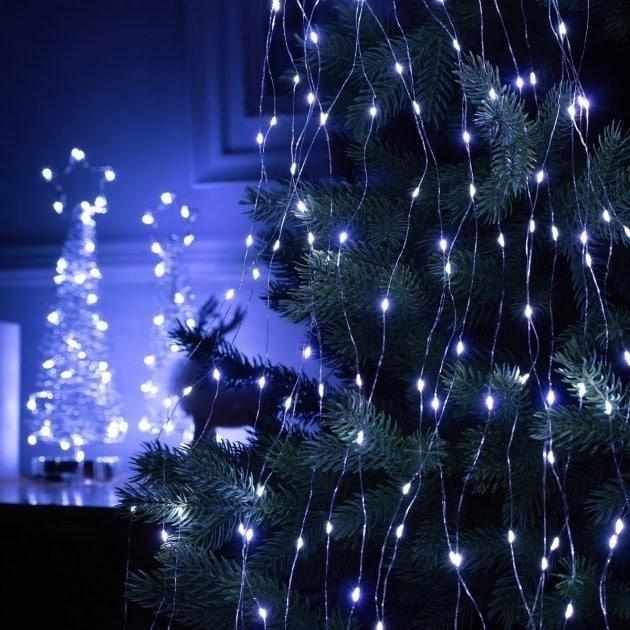 Гірлянда Кінський хвіст 200 LED 10 ниток від мережі 2 м Білий холодний (0105) - фото 4