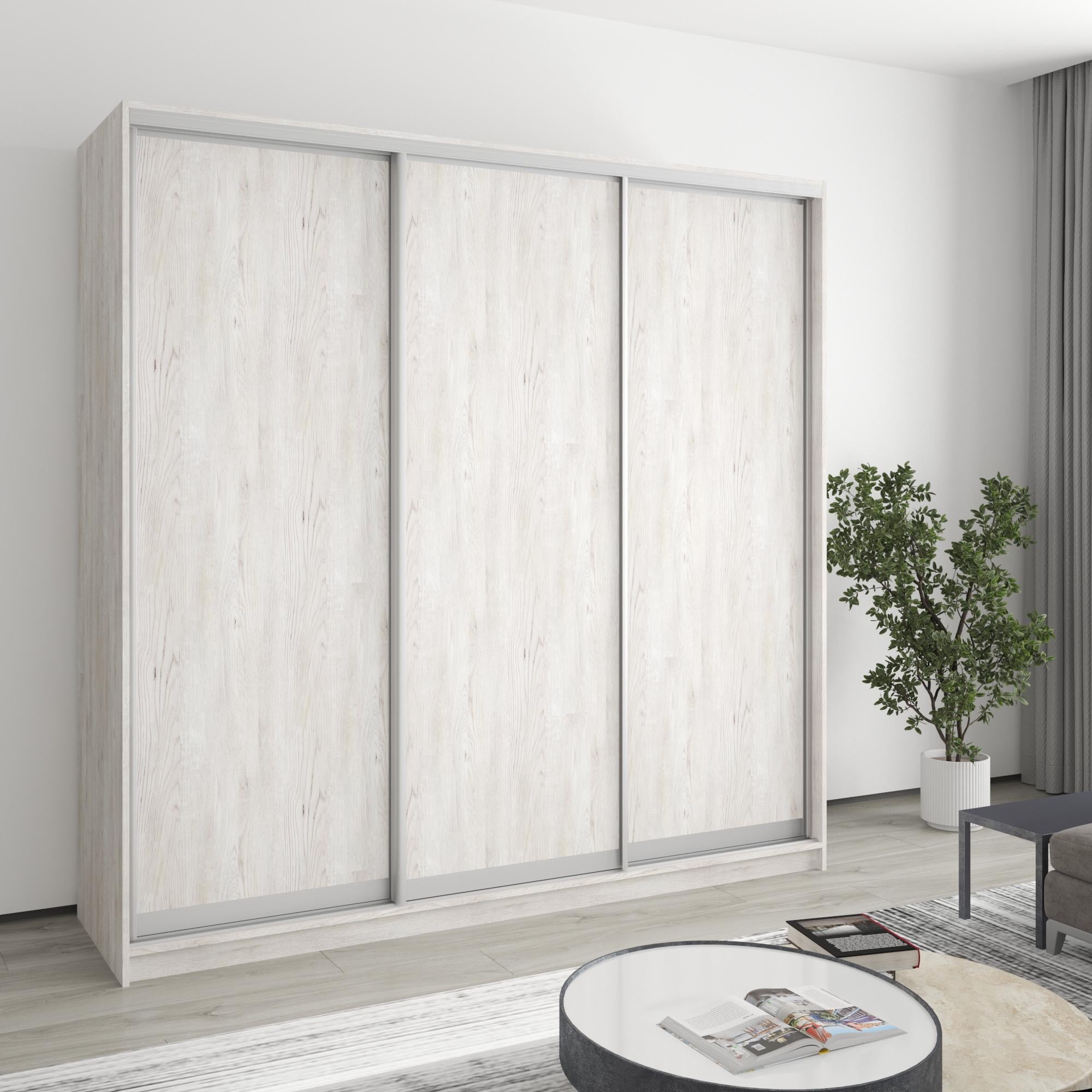Шкаф-купе трехдверный MebelStar Комбо AL 3ДСП 210x60x210 см Аляска серый (MBS-3329)