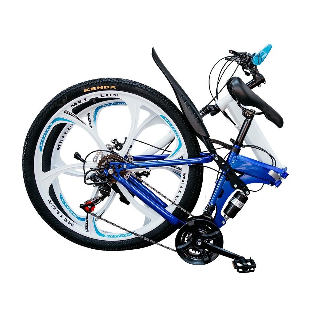 Велосипед Kucher City Power складной на литых дисках 26" рама 17" Бело-синий (1501187127) - фото 3 Велосипед Kucher City Power складной на литых дисках 26" рама 17" Бело-синий (1501187127) - фото 3