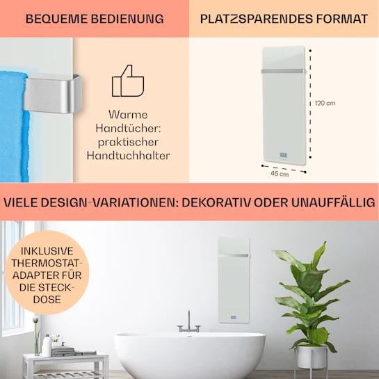 Обогреватель инфракрасный настенный KLARSTEIN Hot Spot Crystal Белый - фото 6 Обогреватель инфракрасный настенный KLARSTEIN Hot Spot Crystal Белый - фото 6