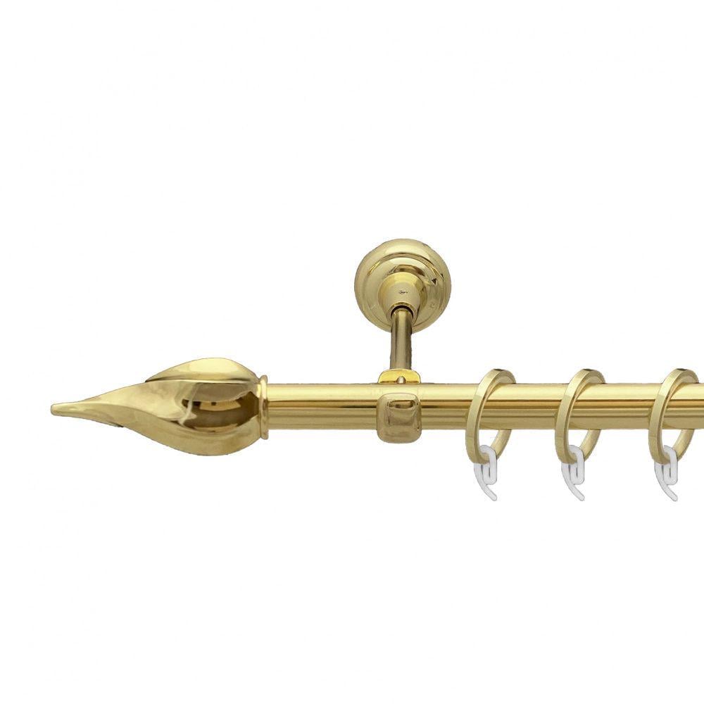 Карниз металлический Orvit Твое однорядное открытое/гладкая труба/кольцо фасонное металлическое Золото 19 мм 240 см (00-00009272)