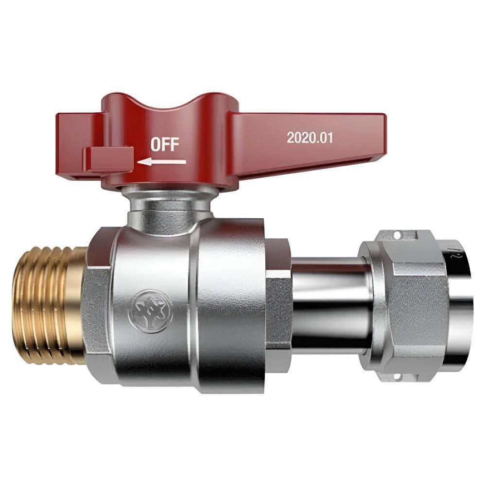 Кран шаровой с накидной гайкой Miraya 1/2" НВ прямой латунь (107101)