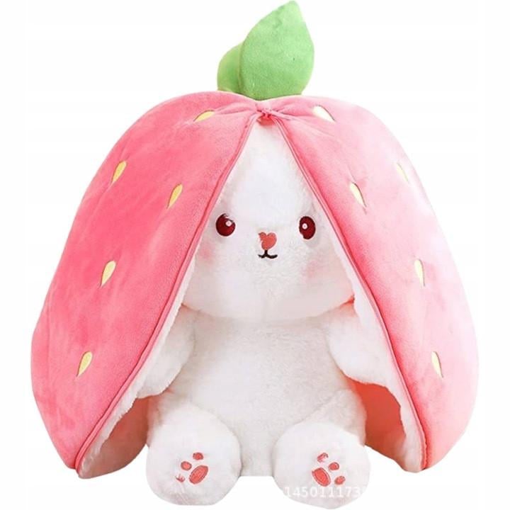 М'яка іграшка Кролик з полуницею плюшевий 2в1 35 см Рожево-білий (2768789697) М'яка іграшка Кролик з полуницею плюшевий 2в1 35 см Рожево-білий (2768789697)