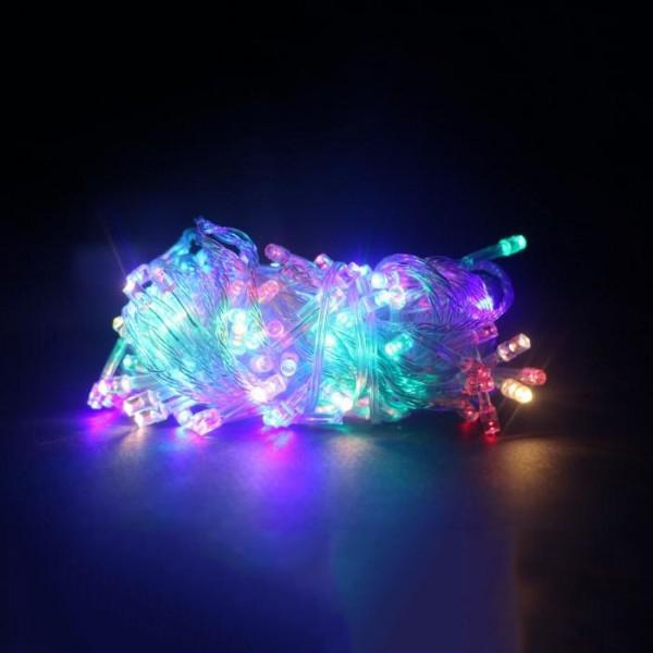 Гирлянда светодиодная LED 60 Led RGB прозрачный провод (158329)