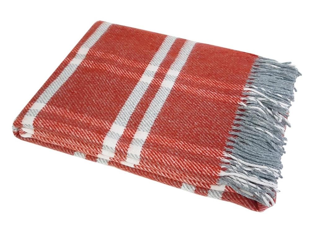 Плед шерстяной Vladi Метро №2 Max 140х200 полуторный Бело-красный (2000024828)