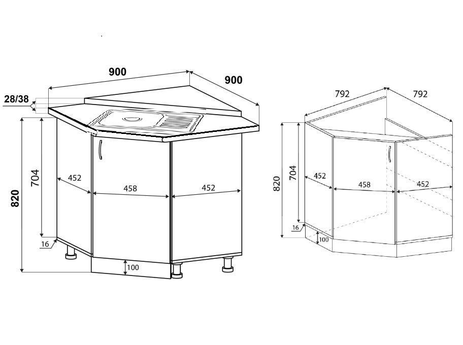 Тумба кутова кухонна №1 МАКСІ-МЕблі з врізною мийкою прямокутна сатин зі стільницею 1-ї категорії складська програма Дуб трюфель (5103384) - фото 3 Тумба кутова кухонна №1 МАКСІ-МЕблі з врізною мийкою прямокутна сатин зі стільницею 1-ї категорії складська програма Дуб трюфель (5103384) - фото 3