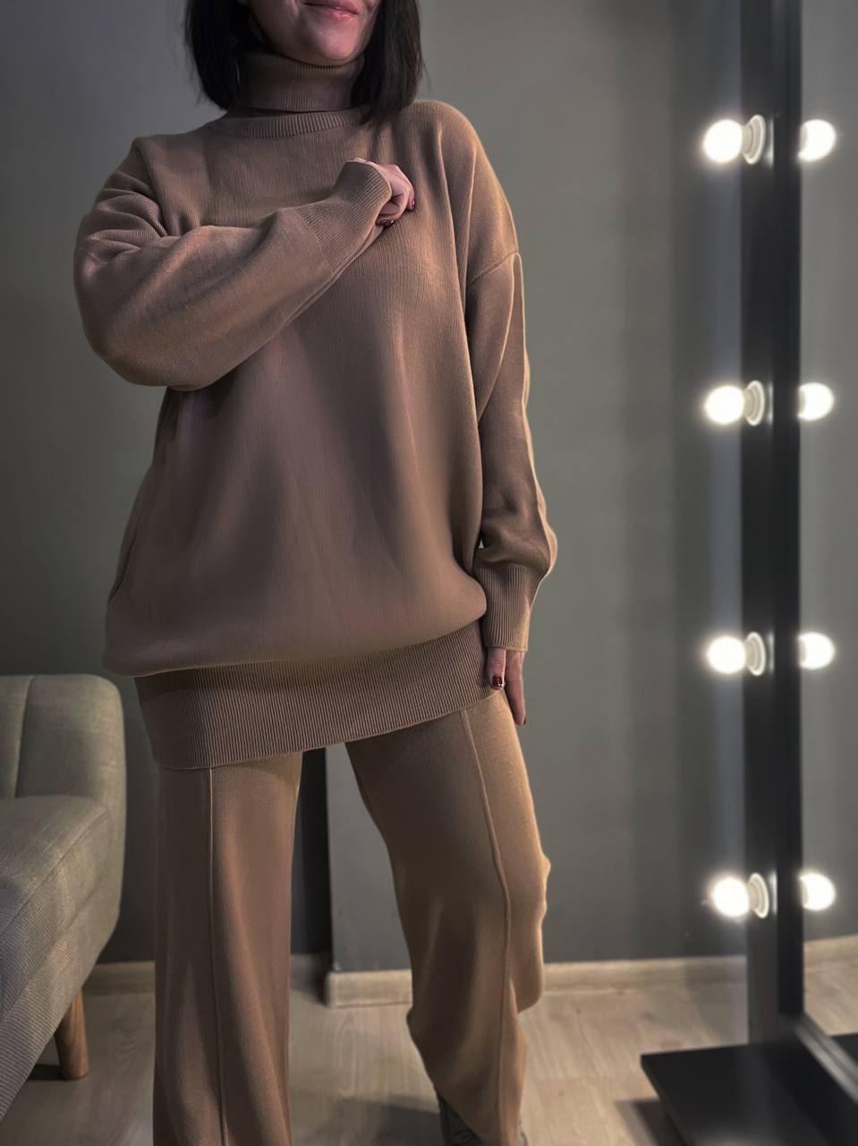 Костюм жіночий MY FASHION 202401-101 брюки зі стрілкою шнурок та светр OS Карамель (888) - фото 5 Костюм жіночий MY FASHION 202401-101 брюки зі стрілкою шнурок та светр OS Карамель (888) - фото 5