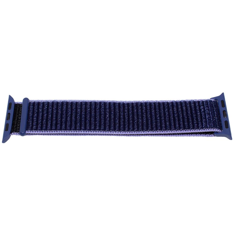 Ремінець нейлоновий Sport Loop Band для Apple Watch 38/40/41 мм Series SE/7/6/5/4/3/2/1 №43 Midnight Blue Black