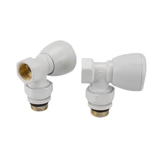 Комплект радиаторных угловых кранов Karro KR-319 верхние 1/2" Белый