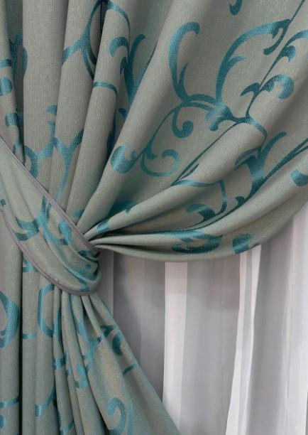 Тканина для штор Allure жакард з люрексовою ниткою Сірий/Блакитний (1616ш) - фото 7 Тканина для штор Allure жакард з люрексовою ниткою Сірий/Блакитний (1616ш) - фото 7