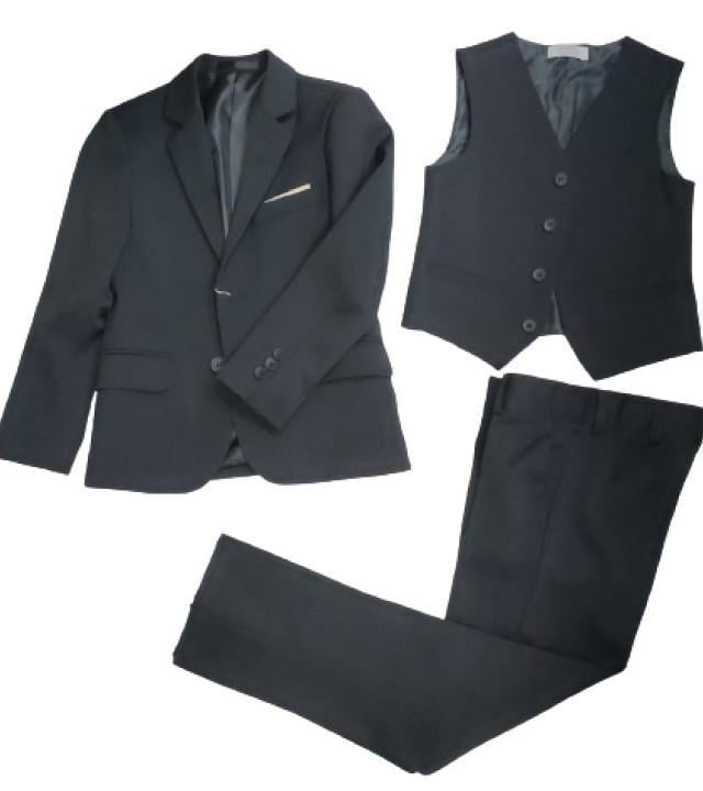 Костюм шкільний для хлопчика SUZIE ТИМУР піджак/жилет та штани у клітинку 134 см Чорний (300901_134)