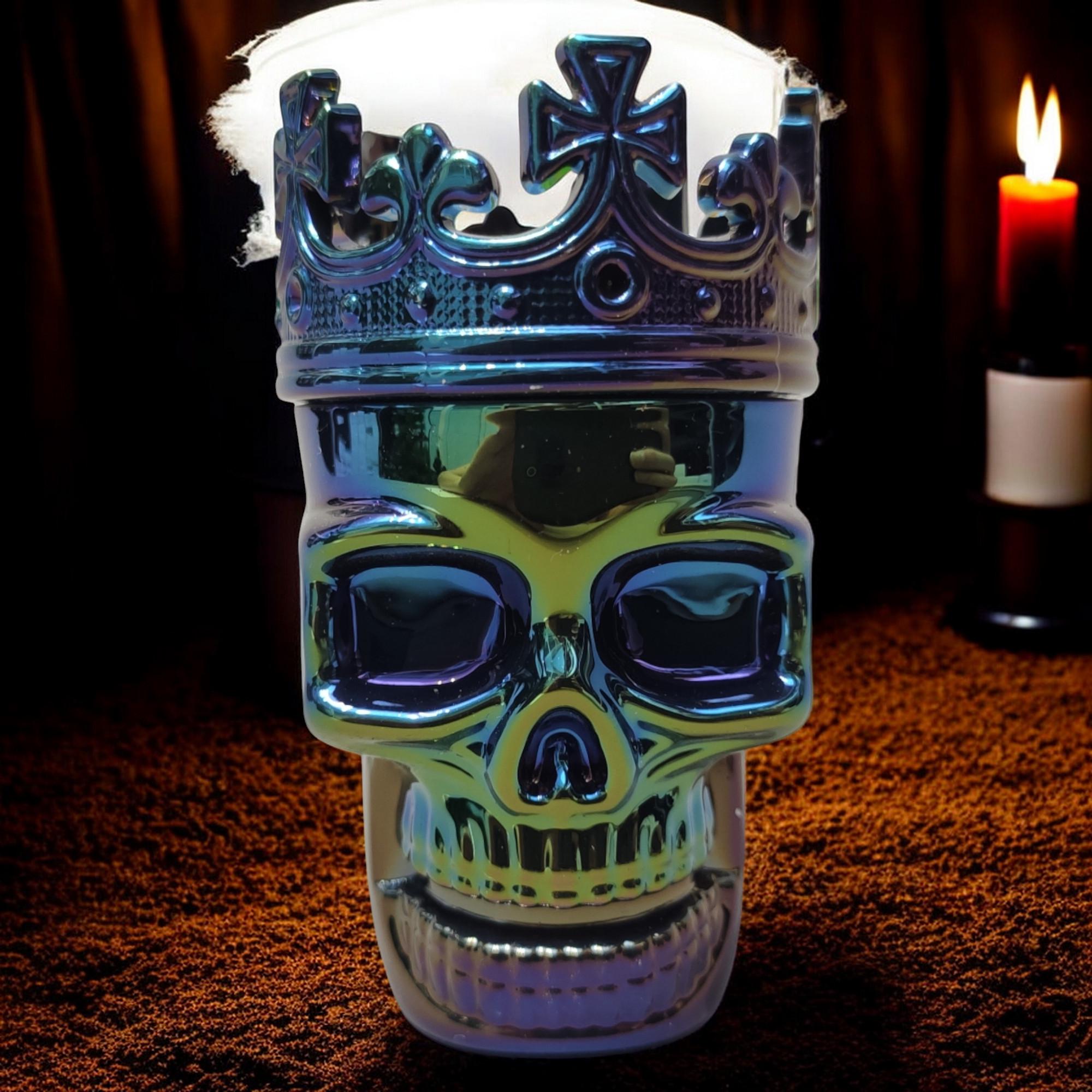 Гриндер для измельчения табака D&K Grinder Skull in a Crown Rainbow - фото 4