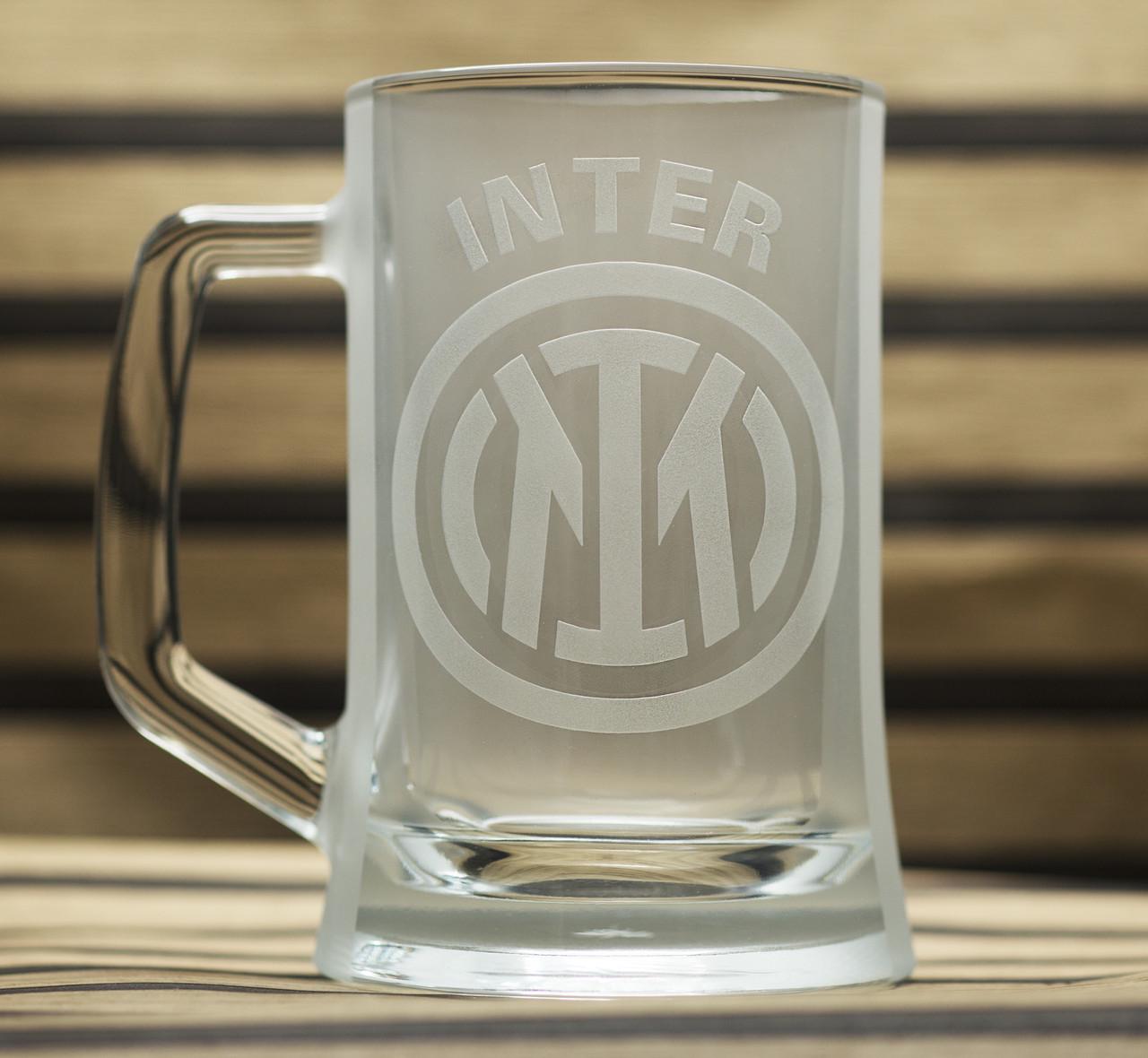 Подарочный бокал для пива с гравировкой лого Inter Football Club 670 мл (2102630004)