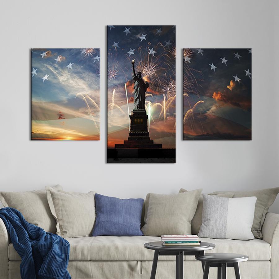 Картина для интерьера Символ Америки - Статуя Свободы 141x90 см (343-32)