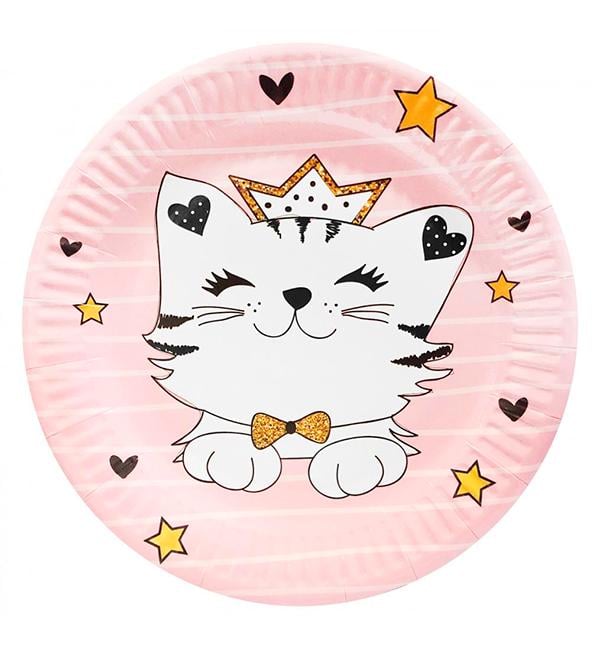Бумажные тарелки Cat картон высокого качества 10 шт. 18 см