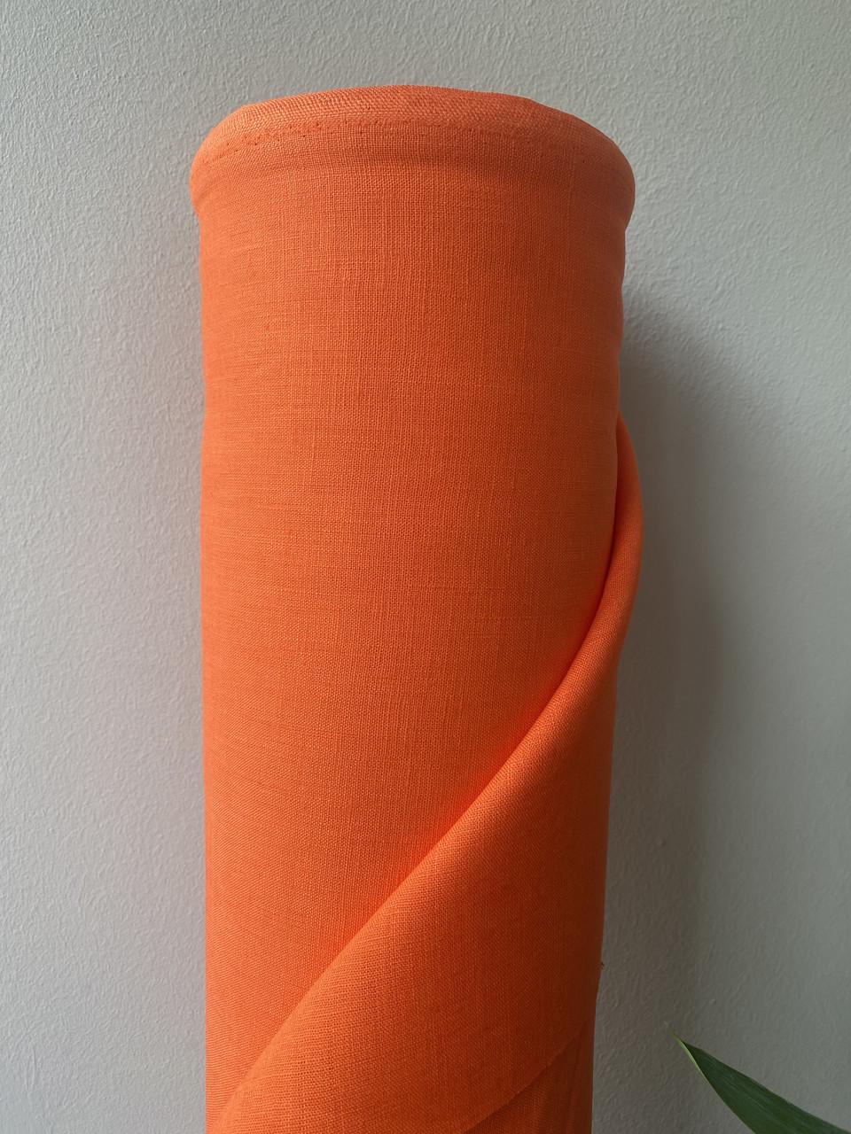 Ткань Linen Plus 100% лен Оранжевый 392/545 - фото 3 Ткань Linen Plus 100% лен Оранжевый 392/545 - фото 3