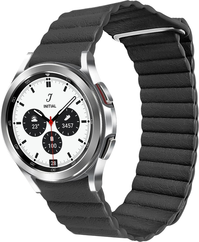 Ремешок кожаный Genis для Galaxy Watch 4 Classic 42 мм Black (26494-2B)