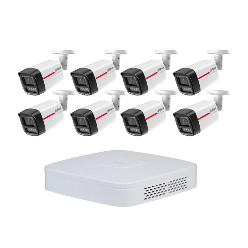Комплект IP видеонаблюдения Dahua WizColor Kit 8хDH-IPC-HFW2449TL-S-PRO +1хNVR2108-I2