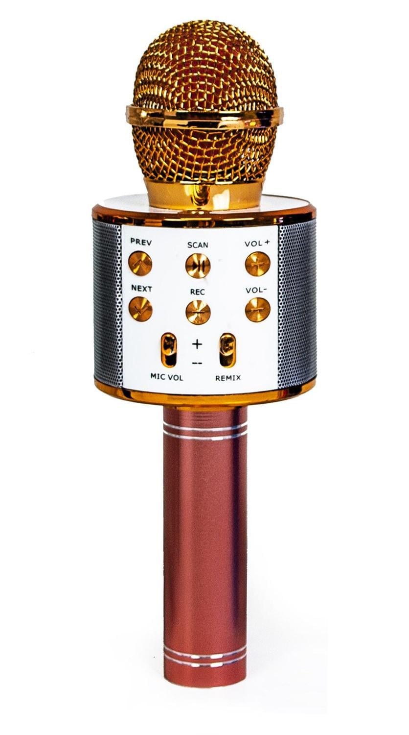 Микрофон-караоке беспроводной Wster MP3/Bluetooth Pink/Gold (1525693038)