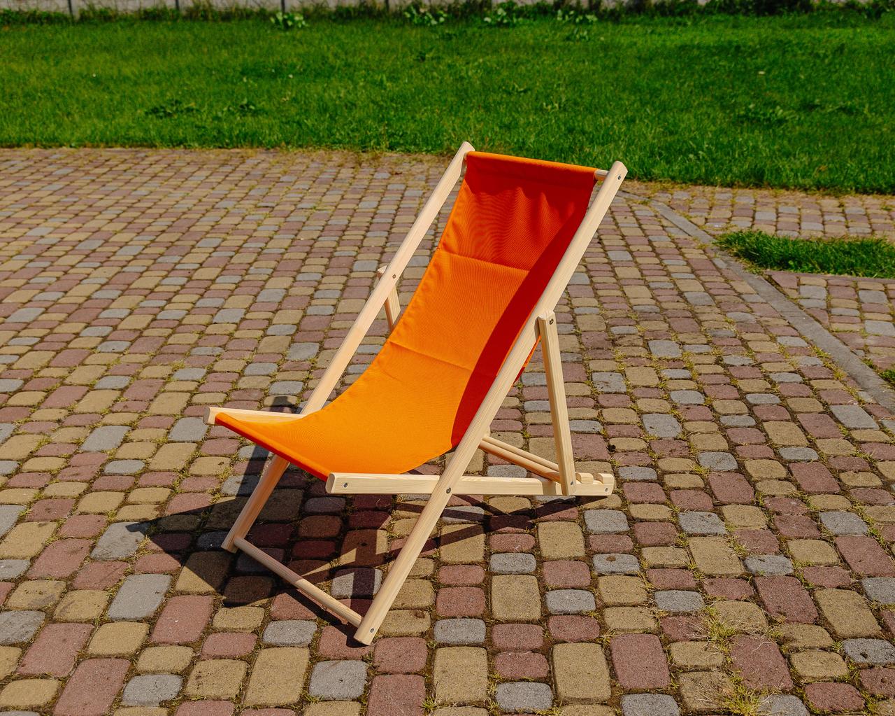 Шезлонг для дачи тканевый XRmaster Оранжевый (КШ-012)