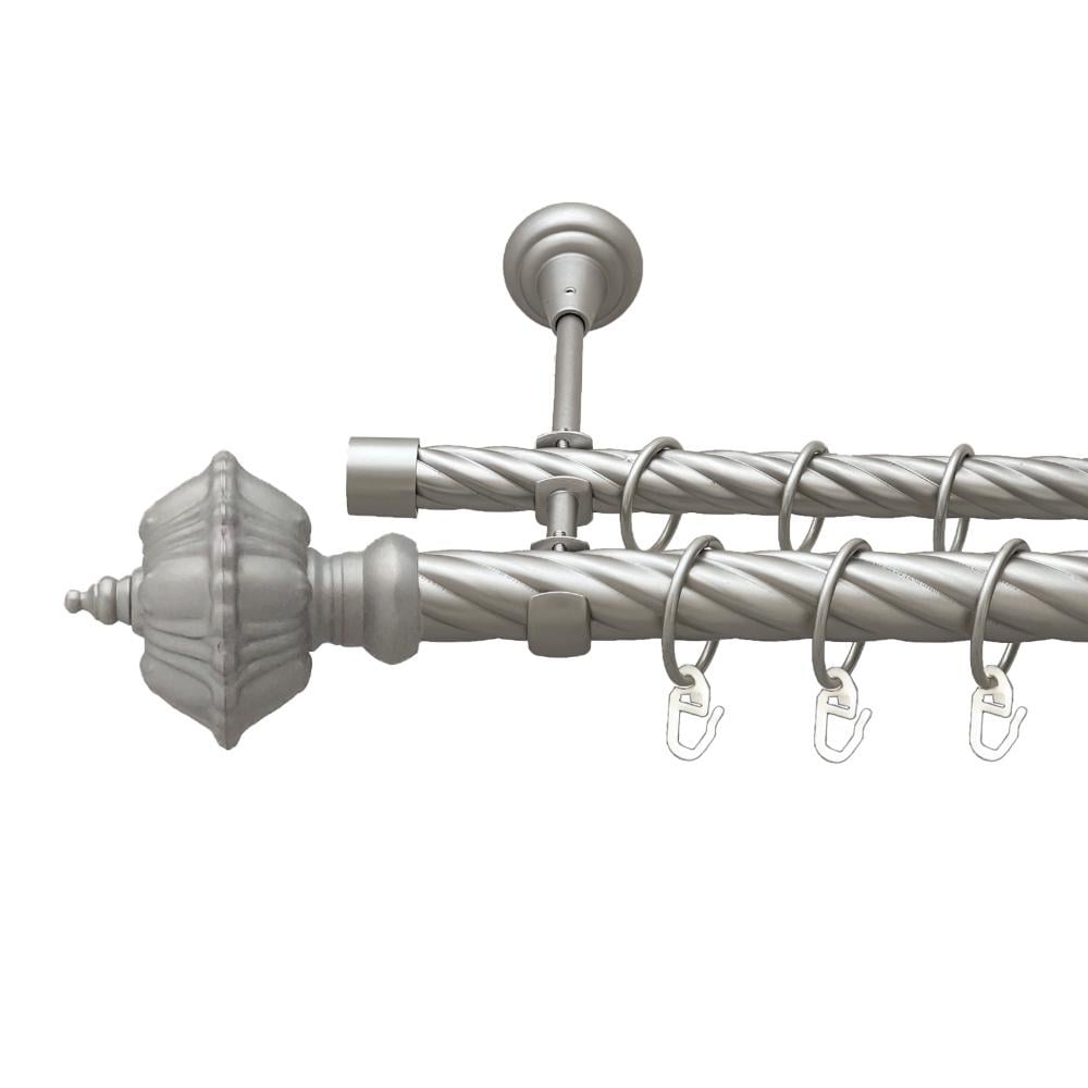 Карниз Orvit Шато металевий дворядний відкритий скручена труба кільце металеве 25/19 мм 160 см Сатин (00-00023732)