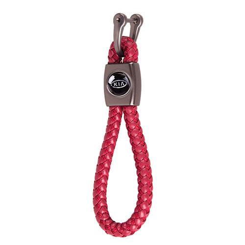 Брелок плетеный с кожзаменителя CN Kia Красный (00000052744)