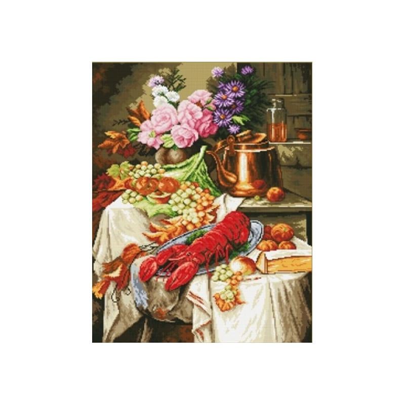 Набір для вишивки хрестиком Magic Cross Stitch 004 Натюрморт з омаром (49926)