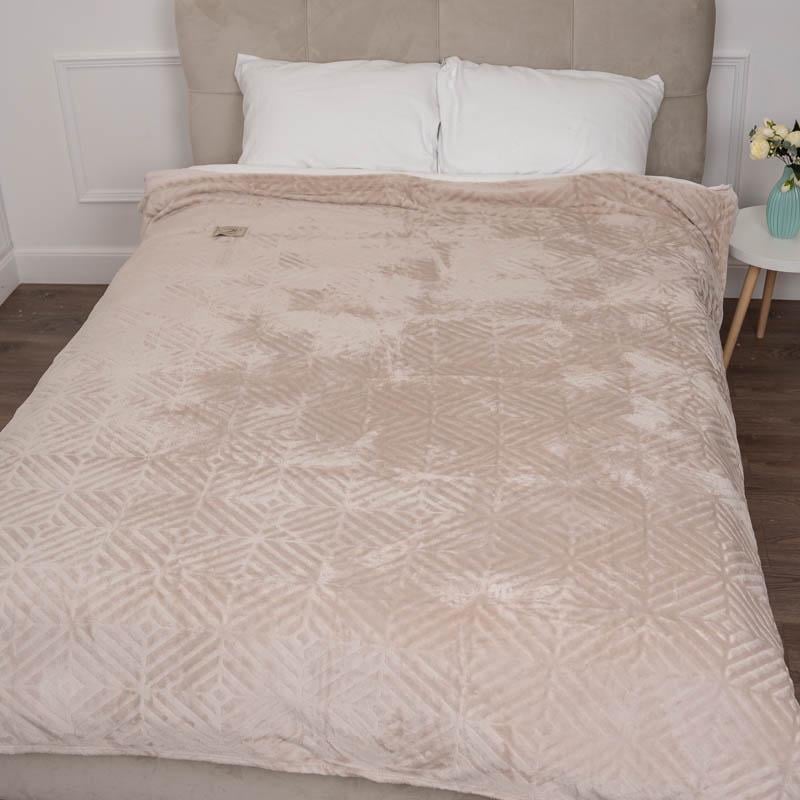 Плед Ромбик евро Бледно-розовый (88375)