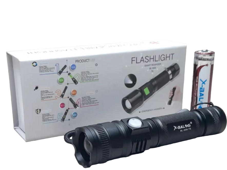 Фонарь аккумуляторный светодиодный X-Balog ZOOM BL-558 диод T6 от USB