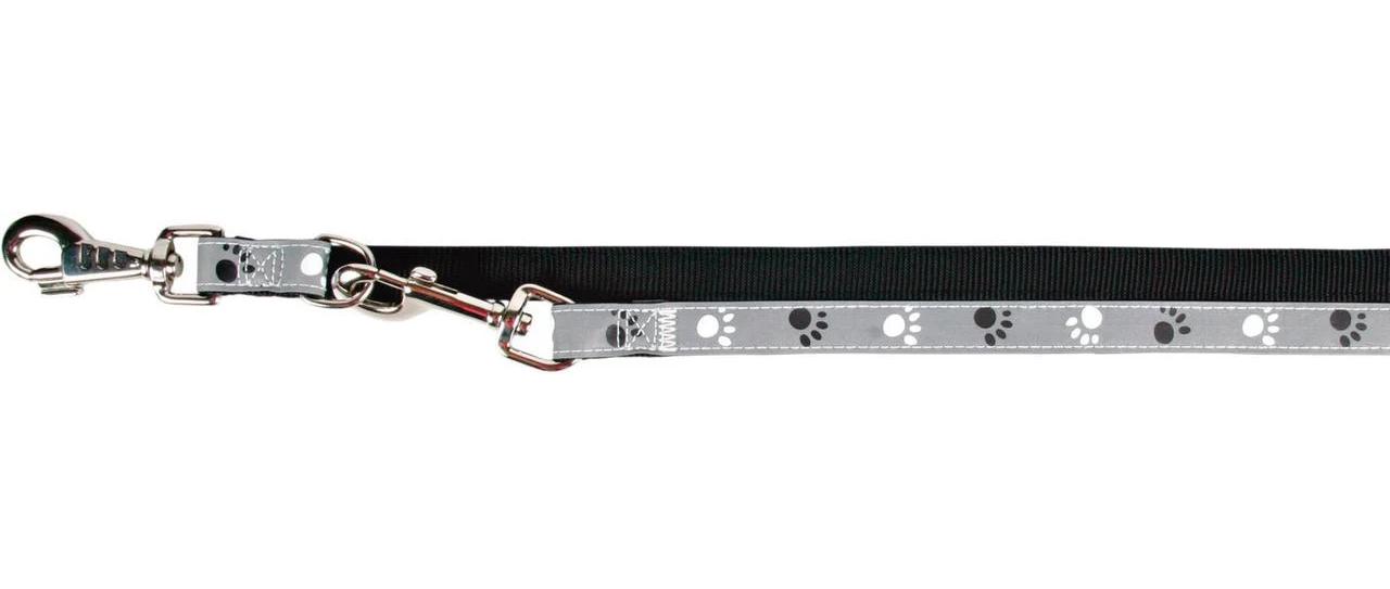 Поводок-перестежка для собак Trixie Silver Reflect световозвращающий нейлоновый L-XL 2 м x 25 мм Серый (1789920408)