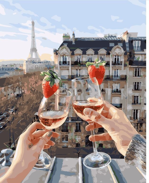 Картина по номерам Brushme Бокалы Парижа (GX24907)