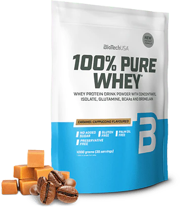 Протеин BioTechUSA 100% Pure Whey 1000 g 35 servings Caramel Capuccino - фото 2