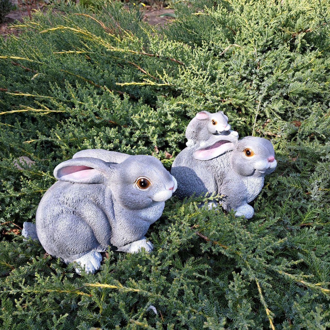 Комплект садових фігур Заєць сірий та Зайчиха з зайчиком №2 (4315) - фото 5 Комплект садових фігур Заєць сірий та Зайчиха з зайчиком №2 (4315) - фото 5