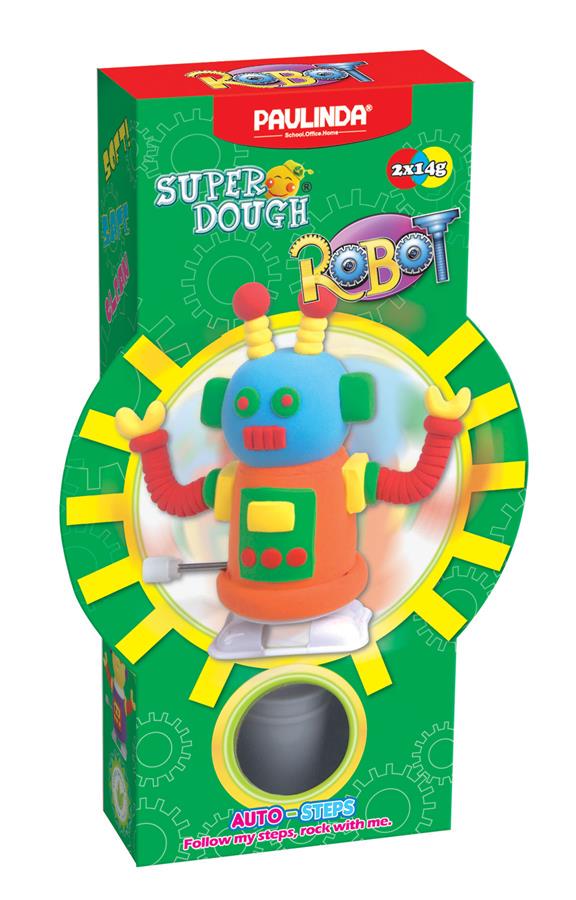 Маса для ліплення Paulinda Super Dough Robot із заводним механізмом Помаранчевий (PL-081178-3)