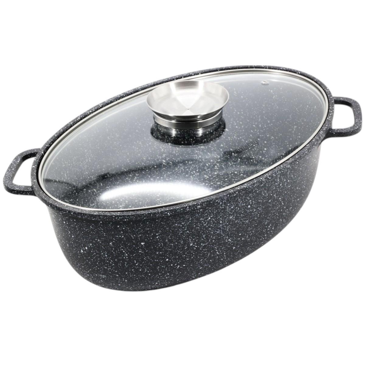 Гусятниця з жаровнею з литого алюмінію Styleberg з мармуровим покриттям 7 л (3034 ST)